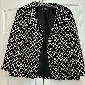 Kasper Women's Black and White Patterned Blazer